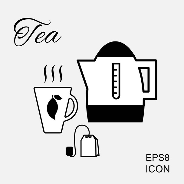 Cup of Hot Tea Vector Icon - Vector, Image