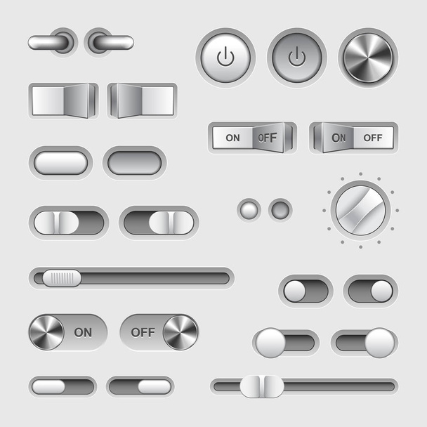 Toggle switch buttons vector set - Vector, Image