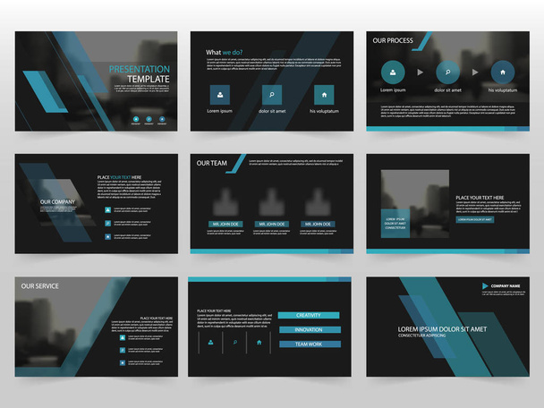Modré abstraktní prezentace šablony, Infographic prvky šablony plochý design pro výroční zpráva brožura leták leták marketing reklama šablona nápisu - Vektor, obrázek