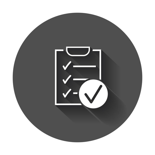 To do list icon. Checklist, task list vector illustration in flat style. Reminder concept icon with long shadow. - Vector, Image