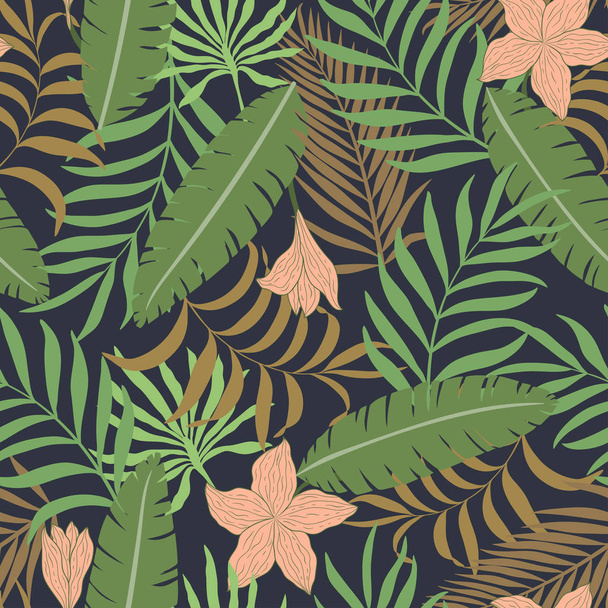 Fond tropical avec des feuilles de palmier.  - Vecteur, image