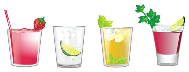 four colored cocktails - 写真・画像