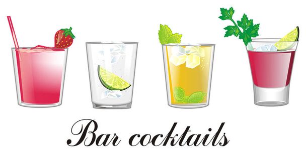four colored cocktails - Фото, изображение
