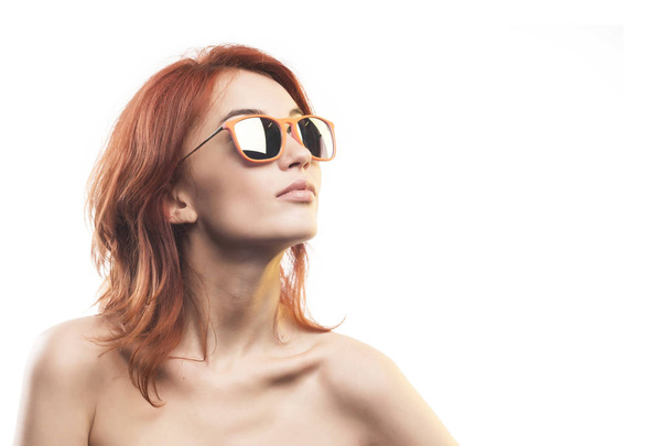 the redhead girl in sunglasses type 5 - Fotó, kép