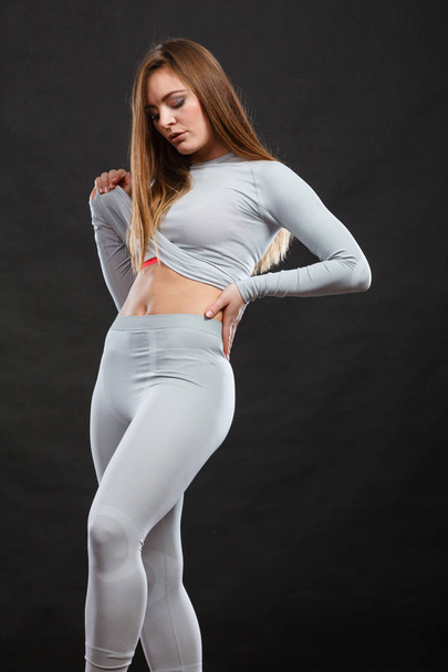 Sport fit woman in thermal clothes. - Foto, Imagem
