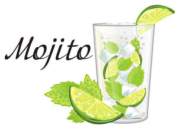 glass of mojito cocktail  - Фото, зображення