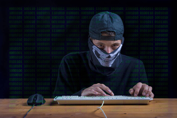 hacker using the computer - Photo, Image