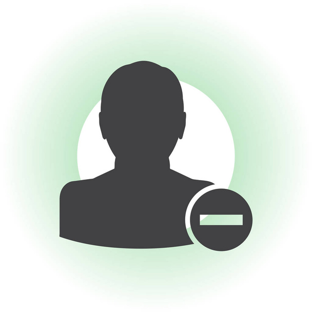 User profile sign web icon with delete glyph. Vector illustration design element eps10 - Vector, Image