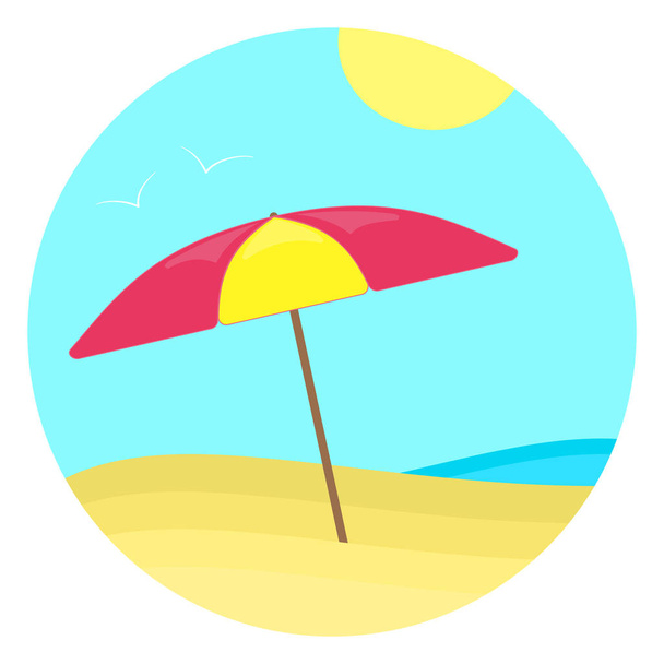 Summer sun umbrella on the sea beach - Vektor, kép