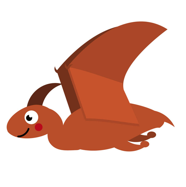 Cute pterodactyl dinosaur. Cartoon dino character. Vector illustration for kids - Vettoriali, immagini