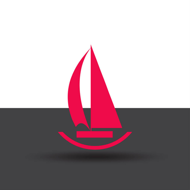 Zeilboot pictogram. vlakke stijl - Vector, afbeelding