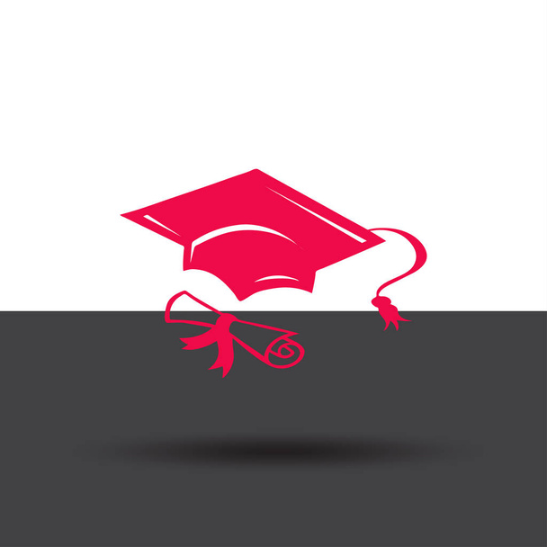 卒業キャップとディプロマの web アイコン。ベクトル図 - ベクター画像