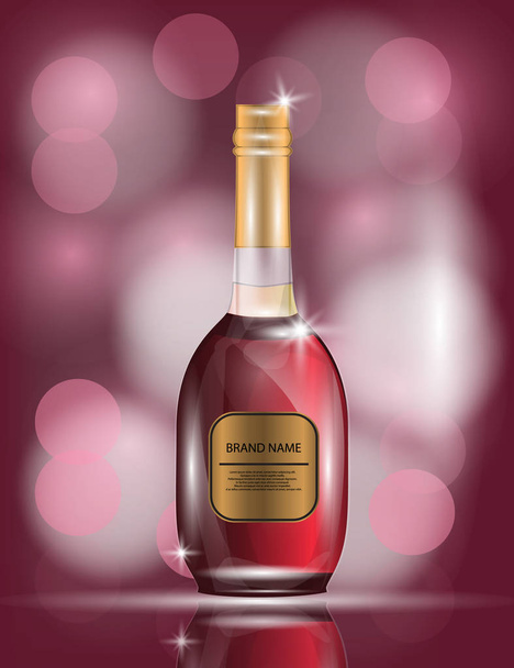 lcohol, Red Wine, White Wine Bottle on the Sparkling Background for Your Design. - Vektori, kuva