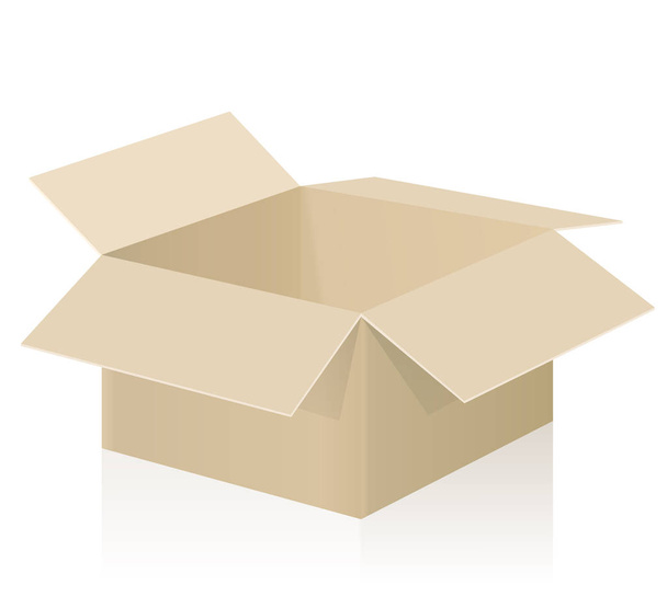 ανοιχτό χάρτινο κουτί - Διάνυσμα, εικόνα