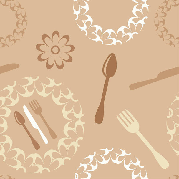seamless pattern with knives and forks - Wektor, obraz