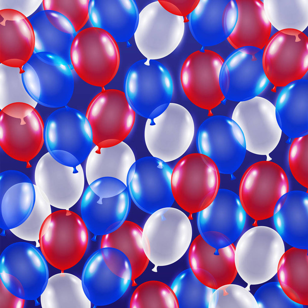 κόκκινο μπλε λευκό μπαλόνι και θέμα σημαίας ΗΠΑ φόντου - Διάνυσμα, εικόνα