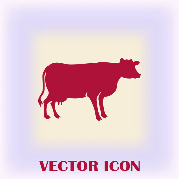 Koe silhouet vector pictogram - Vector, afbeelding