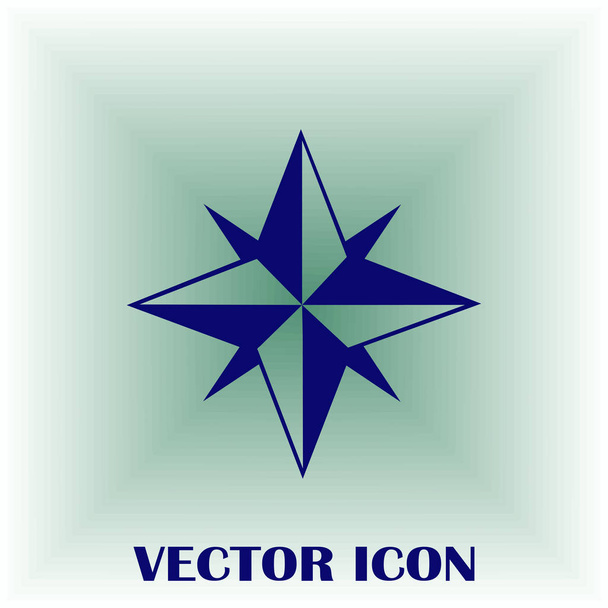 Compass icon flat vector - Vector, Image