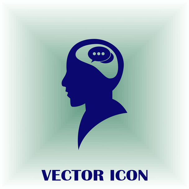 SIlhouette of a head with speech bubble. SIlhouette of a head with speech bubble vector illustration - Vector, Image