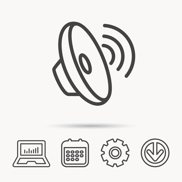 Sound waves icon. Audio speaker sign. - Vecteur, image