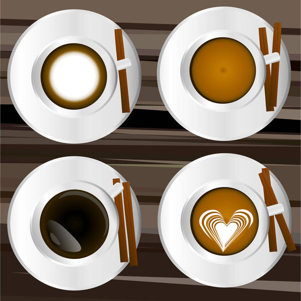 Vector illustration. Set of coffee - Vecteur, image