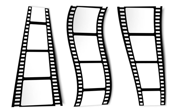 Film, Film, Foto, Filmstreifen auf Weiß in schwarz-weißen Farben - Vektor, Bild