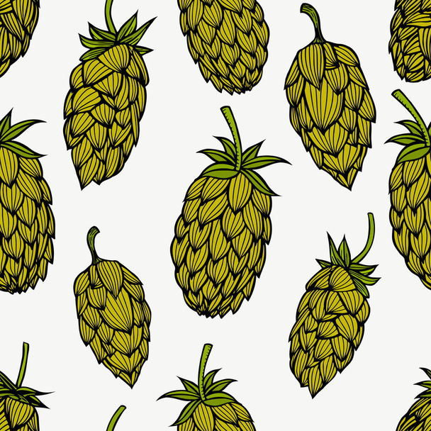 pattern with green hops - Vecteur, image