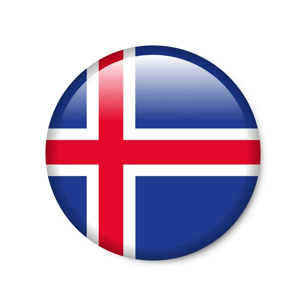 Исландия - глянцевая кнопка с флагом
 - Фото, изображение
