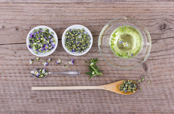 herbal tea with heartsease - Photo, Image