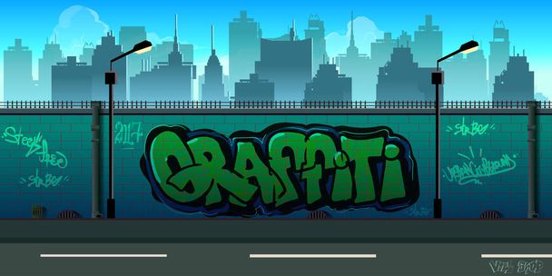 Graffiti sfondo della parete, arte urbana
 - Foto, immagini