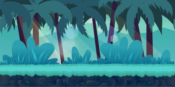 Cartoon jungle landschap, eindeloze achtergrond - Foto, afbeelding