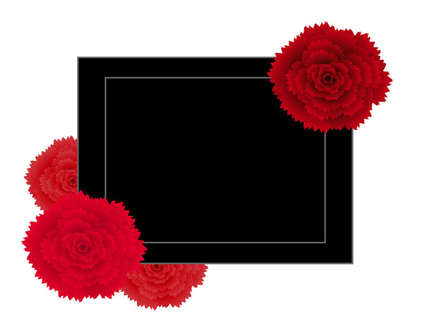 Bannière créative abstraite avec oeillet rouge fleurs
. - Vecteur, image