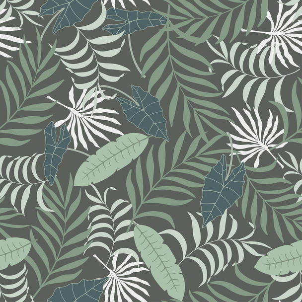 Тропический фон с пальмовыми листьями.  - Вектор,изображение