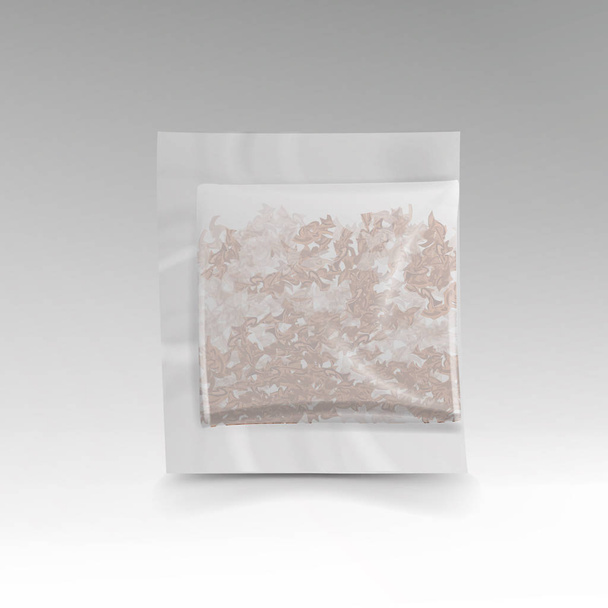 Realistic Tea Bag Teabag. Square Shape. Vector Template Illustration For Your Design. - Vector, Image