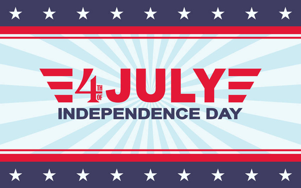 Vector 4th of July festive design. Independence Day background. Template for USA Independence Day. - Vektor, Bild