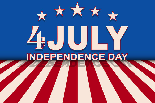 Vector 4th of July background with stars and stripes. Template for USA Independence Day. - Вектор, зображення