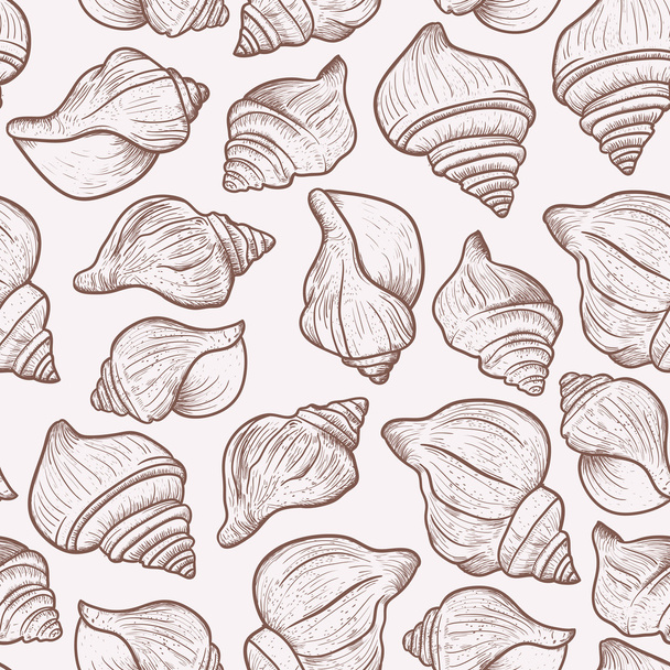 Seamless pattern with shells - Wektor, obraz
