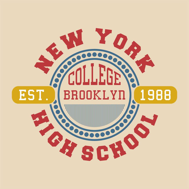 Σχεδιασμός γραμμάτων Νέα Υόρκη Κολέγιο Μπρούκλιν - Διάνυσμα, εικόνα