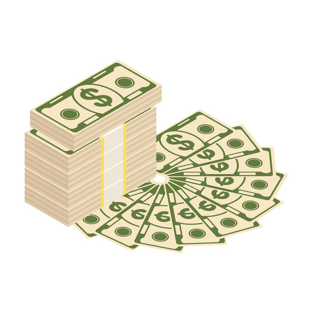 pilha e spread de dinheiro
 - Vetor, Imagem