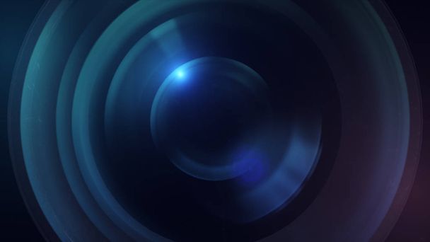 Objectif caméra avec reflets de verre. Illustration 3d
 - Photo, image