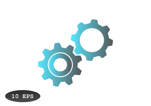 Rounded gears simple icon  - Vecteur, image