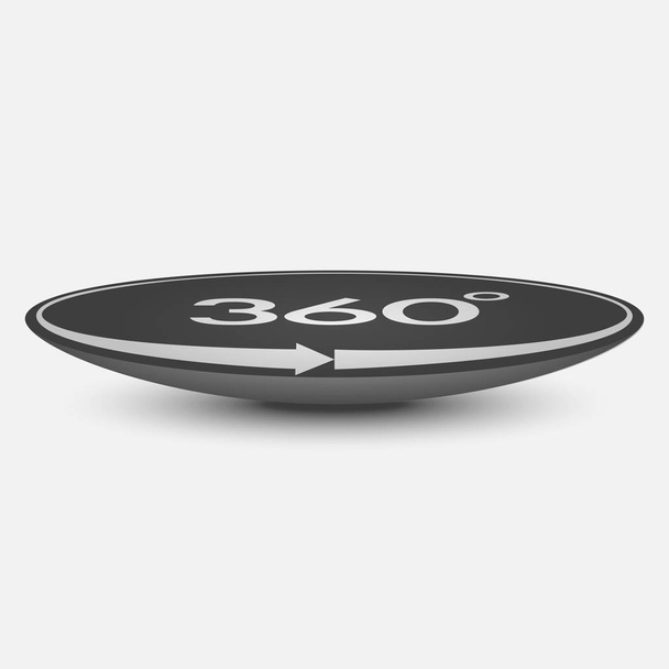 Realistic Concept of 360 Degrees Button with Arrow - Wektor, obraz