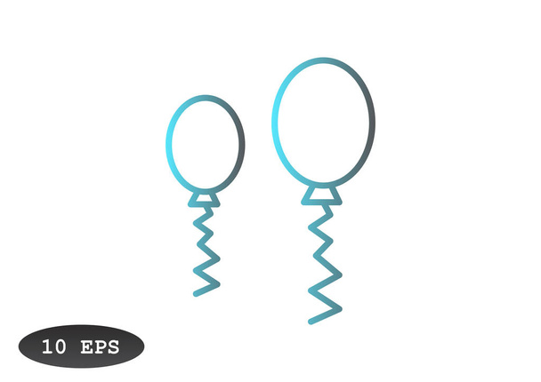 Simple balloons outline icon - Vector, imagen
