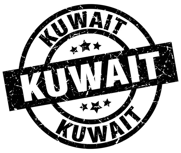 Kuwait black round grunge stamp - Vector, Imagen