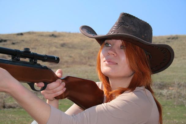 The Woman with rifle - Photo, Image