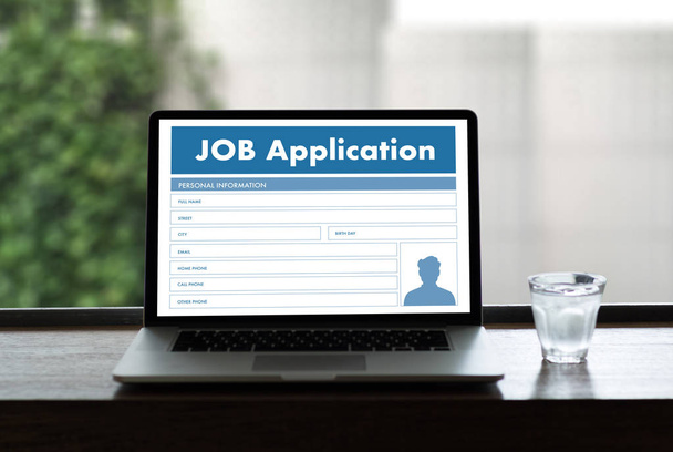JOB Application Applicant Filling Up the Online  Profession Appl - Foto, Bild