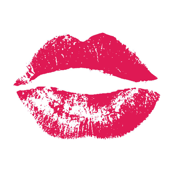 Impresión de labios rosados. ilustración sobre fondo blanco
. - Vector, imagen