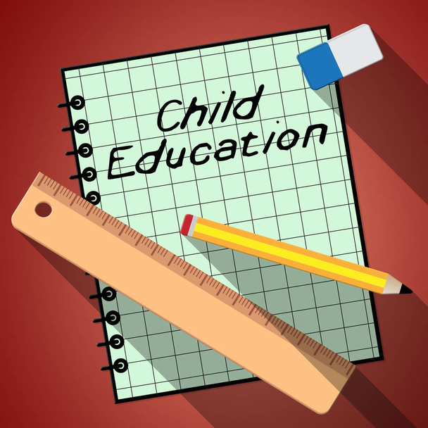 Child Education Represents Kids School 3d Illustration - Photo, Image