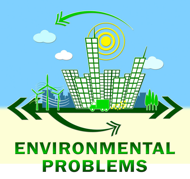 Environment Problems Design Shows Nature 3d Illustration - Photo, Image