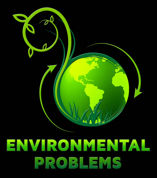 Környezeti problémák mutatja Eco kérdések 3D-s illusztráció - Fotó, kép